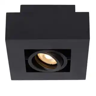Lucide lampa sufitowa Xirax, prostokątny plafon, czarny, 30 cm, nowoczesny design, LED, ściemnialna