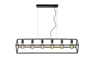 Lucide Lampa wisząca Fabian metalowy klosz 6-punktowa, industrialny design, chrom, długość 120cm