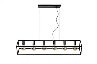 Lucide Lampa wisząca Fabian metalowy klosz 6-punktowa, industrialny design, chrom, długość 120cm