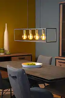 Lucide lampa wisząca Ruben 00424 04 30 industrialna metalowa czarna regulowana długość 4 punkty
