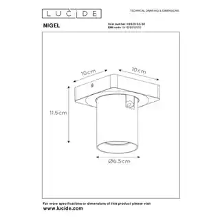 Lucide Reflektor sufitowy NIGEL 09929/05/30