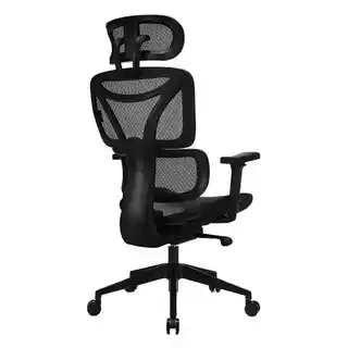 Lvn System Fotel ergonomiczny Control Series czarny, regulacja wysokości, podłokietniki, piankowe siedzisko, obrotowy, wytrzymała konstrukcja