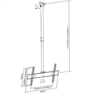 Maclean Uchwyt do telewizora sufitowy MC-631 32-65 50kg czarny max VESA 400x400