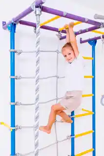 Małpiszon Drabinka gimnastyczna Kometa Next-5 Dual fioletowa Lina Kółka 225 cm