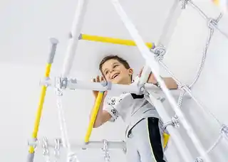 Małpiszon Drabinka gimnastyczna Kometa Next-5 Dual fioletowa Lina Kółka 225 cm