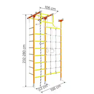 Małpiszon Drabinka gimnastyczna MERKURY 2 żółto-pomarańczowa z siatką 100 kg