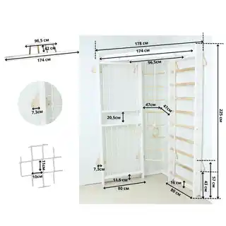 Małpiszon Drabinka gimnastyczna narożna Dream Akcesoria 225 cm Biały-kolorowy