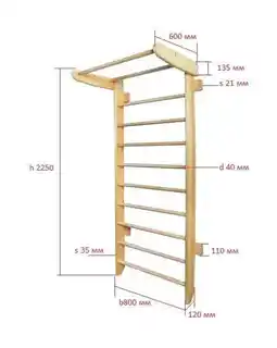 Małpiszon Drabinka gimnastyczna przyścienna drewno Numi Plus Irelio