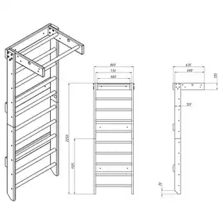 Małpiszon Drabinka gimnastyczna Skandi Zestaw 4w1 Do 120 kg Biały-drewno