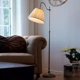 Markslojd lampa podłogowa Charleston 105921 antyczny mosiądz