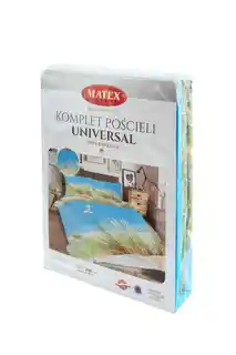 Matex Pościel bawełniana 200x220 Plaża mewy trawa niebieska zielona uniwersalna