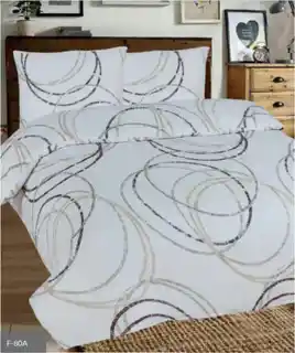 Matex Pościel flanelowa 220x200 F-80A Koła biała bordowa beżowa geometria