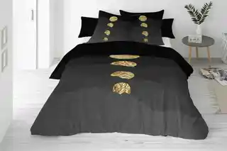 Matex Pościel satynowa 160x200 geometria czarna złota Prestige 1