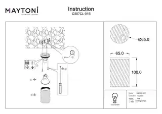 Maytoni Lampa sufitowa Roll O307CL-01B