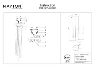 Maytoni Lampa wisząca Cascade MOD132PL-L30BSK