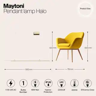 Maytoni Lampa wisząca Halo MOD005PL-L36BSK