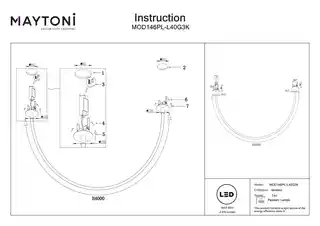 Maytoni Lampa wisząca Tau MOD146PL-L40G3K