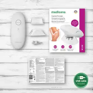 Medisana Masażer VC 150 3w1, elektryczny, wielofunkcyjny, do ciała, z nakładkami, ergonomiczny, czarny