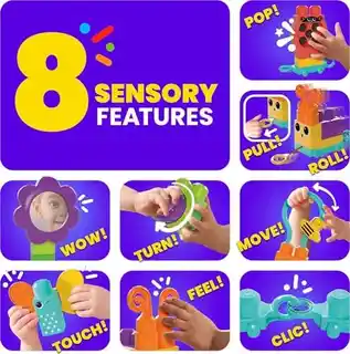 MEGA Klocki sensoryczne Bloks Fisher Price Aktywizująca gąsieniczka HKN44