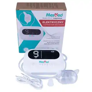 MesMed HappiNosek aspirator do nosa elektryczny, MM 127, dla niemowląt i dzieci, cichy, z wymiennymi końcówkami