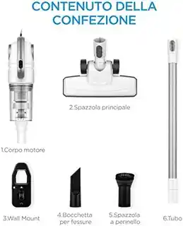 Midea odkurzacz pionowy MCS2045IT, bezprzewodowy, 25,2V, 0,6L, z filtrem HEPA, lekki, ergonomiczny, akumulator litowo-jonowy
