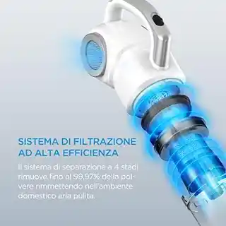 Midea odkurzacz pionowy MCS2045IT, bezprzewodowy, 25,2V, 0,6L, z filtrem HEPA, lekki, ergonomiczny, akumulator litowo-jonowy