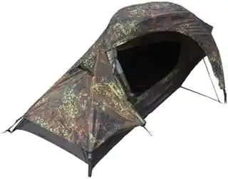 Mil-tec namiot 1 osobowy norka recom flecktarn, lekki, wodoodporny, szybki montaż, składany, turystyczny, na biwak, kamuflaż Flecktarn