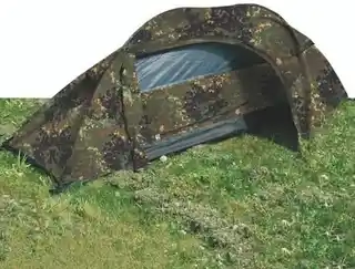 Mil-tec namiot 1 osobowy norka recom flecktarn, lekki, wodoodporny, szybki montaż, składany, turystyczny, na biwak, kamuflaż Flecktarn