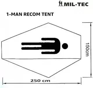 Mil-tec namiot 1 osobowy norka recom flecktarn, lekki, wodoodporny, szybki montaż, składany, turystyczny, na biwak, kamuflaż Flecktarn