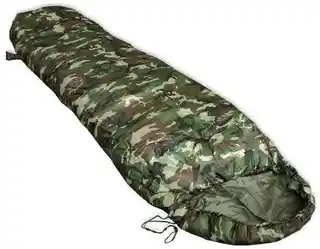 Mil-tec Śpiwór Commando Woodland, 3-sezonowy, wypełnienie syntetyczne, rozmiar uniwersalny, wzór camouflage, wodoszczelny, lekki, wytrzymały