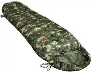 Mil-tec Śpiwór Commando Woodland, 3-sezonowy, wypełnienie syntetyczne, rozmiar uniwersalny, wzór camouflage, wodoszczelny, lekki, wytrzymały