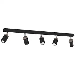 Milagro Lampa sufitowa SOLO SAWN BLACK - PATINATED WOOD 5x mini GU10 MLP7474