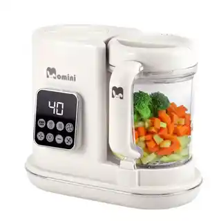Momini Minichef Multiblender parowy 7w1, kompaktowy, wielofunkcyjny, do smoothie, gotowania na parze, czarny