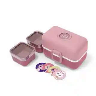 Monbento Tresor Blush lunchbox dla dzieci, dwukomorowy, BPA free, 500ml, bezpieczny, z pokrywką, kolekcja Tresor