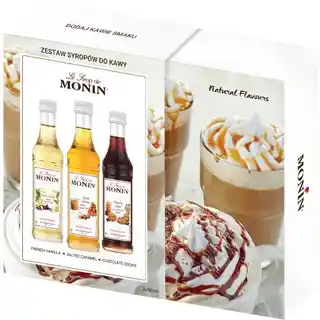 Monin Syropy zestaw 3x50ml piernik, słony karmel, orzech