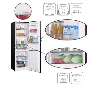 MPM 312-FF-60/D Pełny No Frost 186cm Night Inox Lodówka