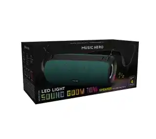 Music Hero SOUND BOOM 10W LED LIGHT Zielony Głośnik Bluetooth