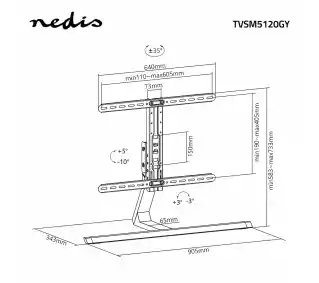 Nedis TVSM5120GY od 37 do 75 Max 40kg Stojak