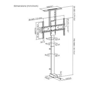 Nedis TVSM5840BK z napędem od 37 do 80 Max 60kg Stojak