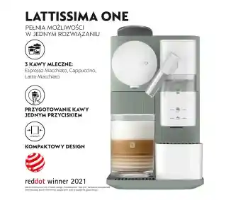 Nespresso Delonghi Lattissima EN510.GR Szerokość 15,4cm Zielony Ekspres na kapsułki