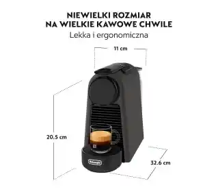 Nespresso Essenza Mini EN85.BKMT Szerokość 11cm + Zestaw kaw Ekspres ciśnieniowy