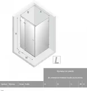 New Trendy Avexa Black kabina prysznicowa kwadratowa 80x80x200 cm szkło przejrzyste lewa EXK 1562