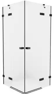 New Trendy Avexa Black kabina kwadratowa 90x100x200 cm szkło przejrzyste, drzwi uchylne podwójne, model EXK 1614