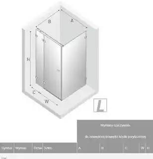 New Trendy Avexa Black kabina prysznicowa prostokątna 110x120x200 cm szkło przejrzyste lewa EXK 1832