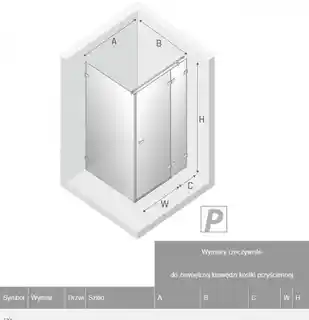 New Trendy Avexa Black kabina prostokątna 80x120x200 cm szkło przejrzyste prawa EXK 1571