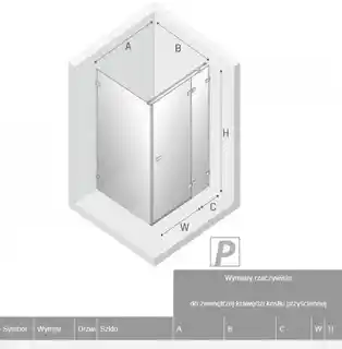 New Trendy Avexa Gold kabina prysznicowa prostokątna 100x110x200 cm szkło przejrzyste prawa EXK 1761