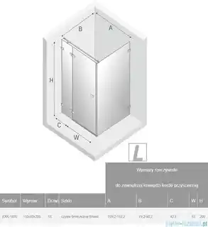 New Trendy Avexa Gold kabina prostokątna 110x80x200 cm przejrzyste lewa EXK-1870