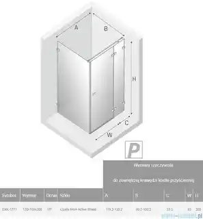 New Trendy Avexa Gold kabina prostokątna 120x100x200 cm przejrzyste prawa EXK-1771