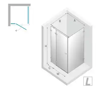 New Trendy Avexa Gold kabina prysznicowa prostokątna 80x70x200 cm szkło przejrzyste lewa EXK 1728