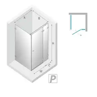 New Trendy Avexa Gold kabina prostokątna 80x70x200 cm przejrzyste szkło prawa EXK 1729
